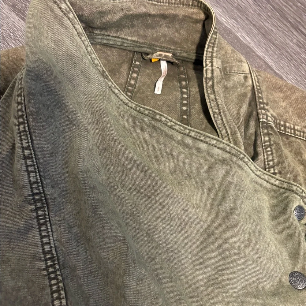 Free People Olive Green Asymmetrical Moto Jacket - Picture 4 of 10